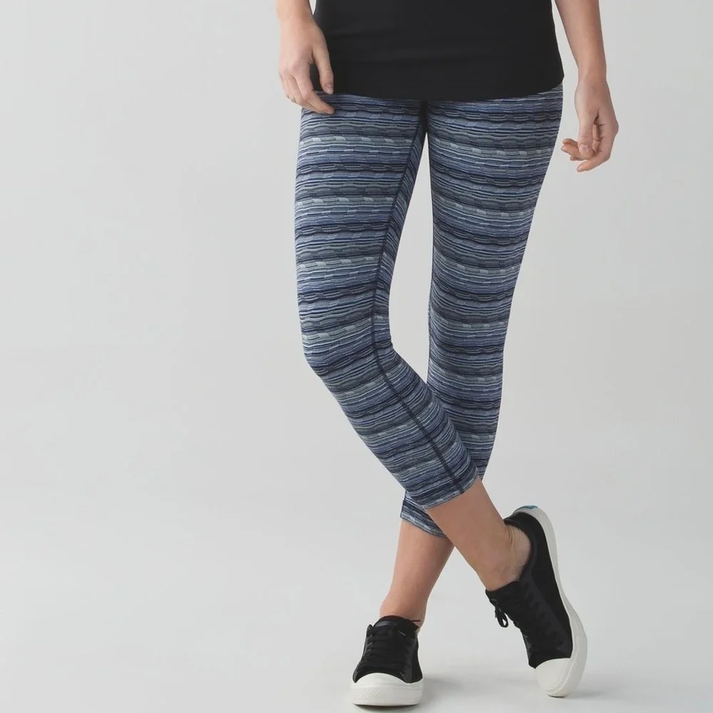Lululemon Wunder Under Crop Tight Space Dye Blue *Hi-Rise